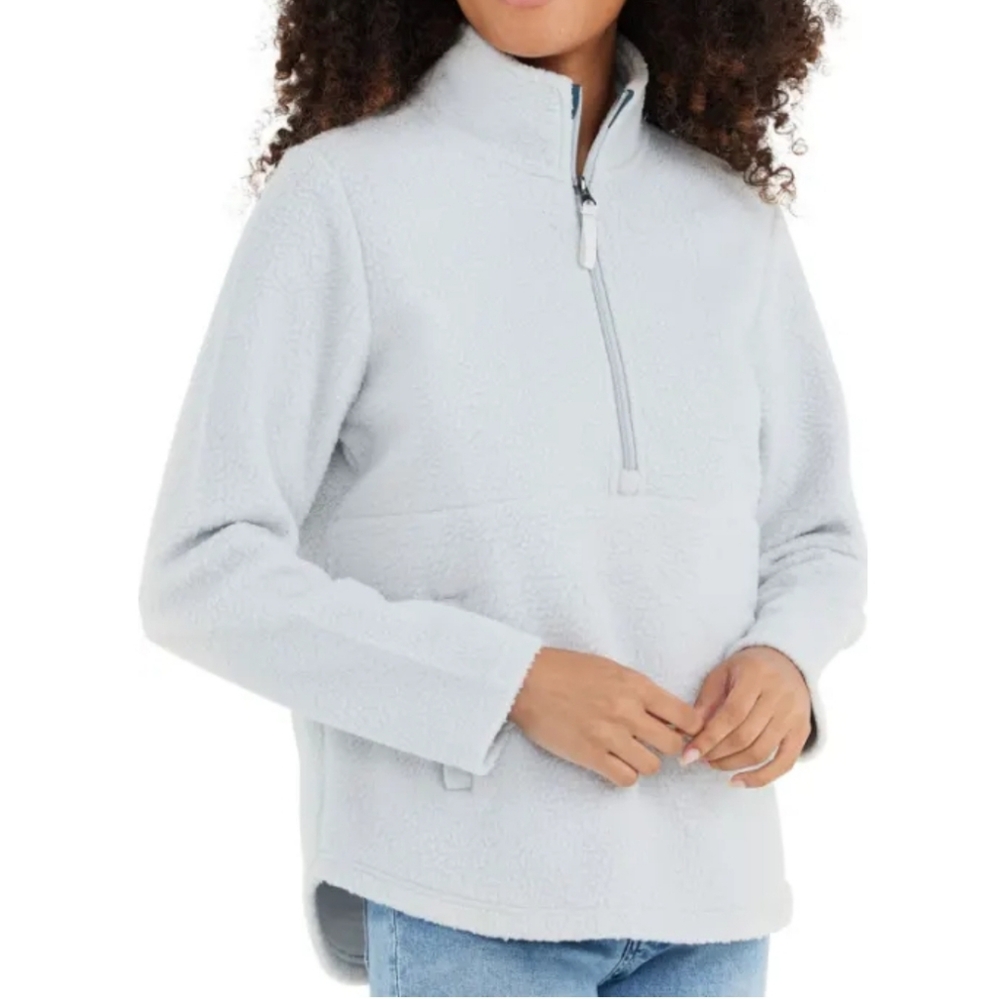 Free Fly Jacket XS Bamboo Cozy Fleece Sherpa 1/4 Zip Pullover Mock Neck
